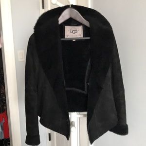 Ugg shearing lamb leather jacket women